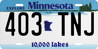 MN license plate 403TNJ
