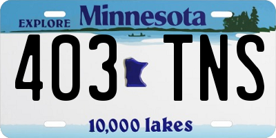 MN license plate 403TNS