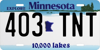 MN license plate 403TNT