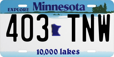 MN license plate 403TNW