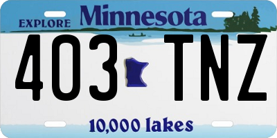 MN license plate 403TNZ