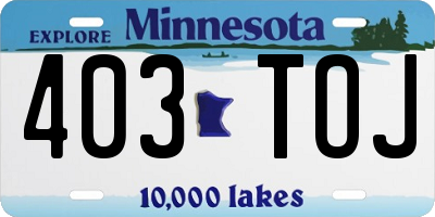 MN license plate 403TOJ
