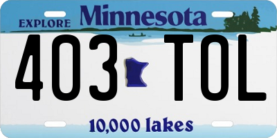 MN license plate 403TOL