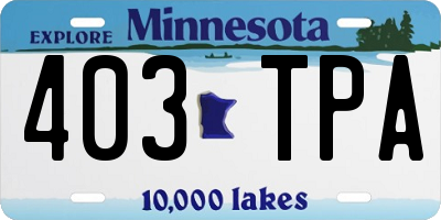 MN license plate 403TPA