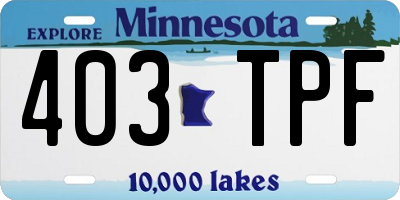 MN license plate 403TPF