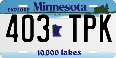 MN license plate 403TPK