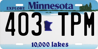 MN license plate 403TPM