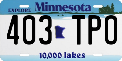 MN license plate 403TPO