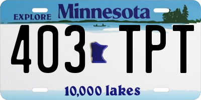 MN license plate 403TPT