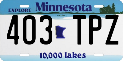 MN license plate 403TPZ