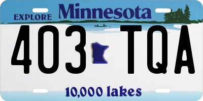 MN license plate 403TQA