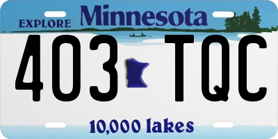 MN license plate 403TQC