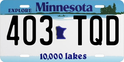 MN license plate 403TQD