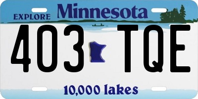 MN license plate 403TQE