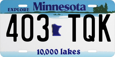 MN license plate 403TQK