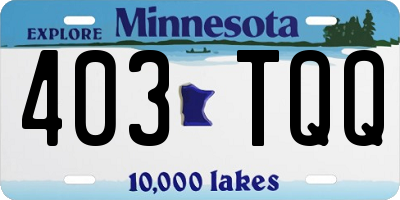MN license plate 403TQQ