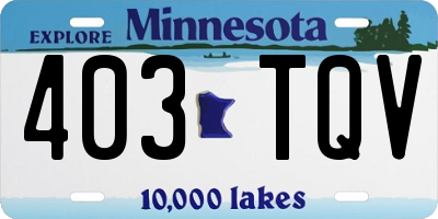 MN license plate 403TQV