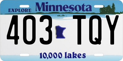 MN license plate 403TQY
