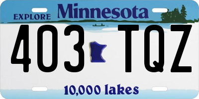 MN license plate 403TQZ