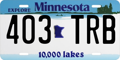 MN license plate 403TRB