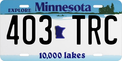 MN license plate 403TRC