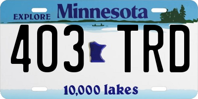MN license plate 403TRD