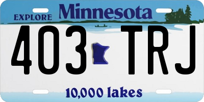 MN license plate 403TRJ