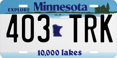 MN license plate 403TRK