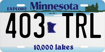MN license plate 403TRL