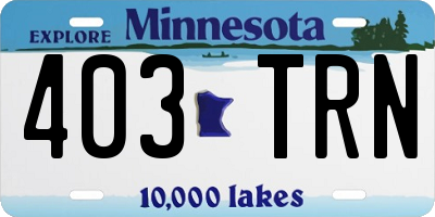 MN license plate 403TRN