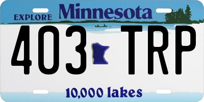 MN license plate 403TRP
