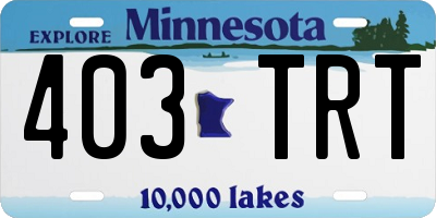 MN license plate 403TRT
