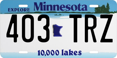 MN license plate 403TRZ