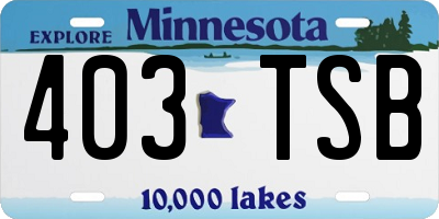 MN license plate 403TSB