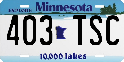 MN license plate 403TSC