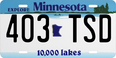 MN license plate 403TSD