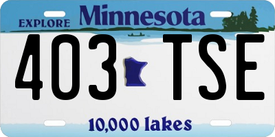 MN license plate 403TSE