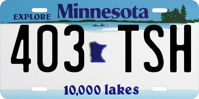MN license plate 403TSH