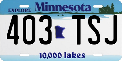 MN license plate 403TSJ