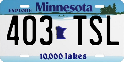MN license plate 403TSL