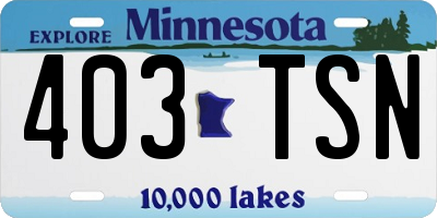 MN license plate 403TSN