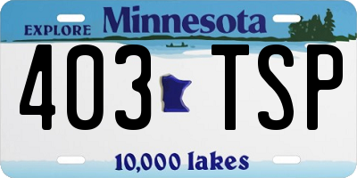 MN license plate 403TSP