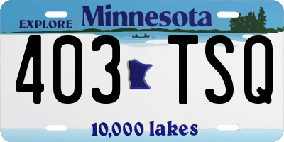 MN license plate 403TSQ