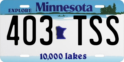 MN license plate 403TSS