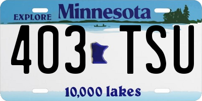MN license plate 403TSU