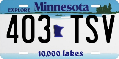 MN license plate 403TSV