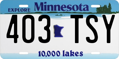MN license plate 403TSY