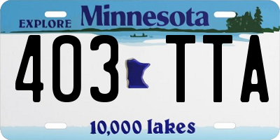 MN license plate 403TTA