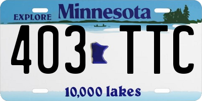 MN license plate 403TTC