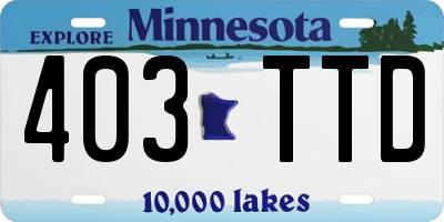 MN license plate 403TTD